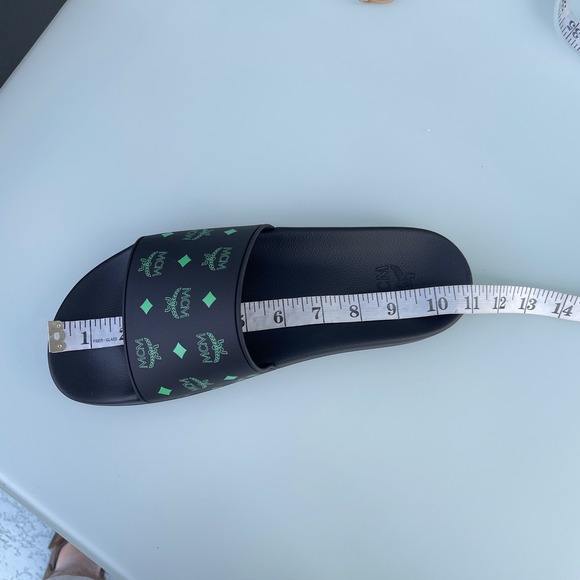 MCM Mens Black/Green Visetos Print Rubber Slides Slippers, MEX CSSX01 JW0 EU42 main image 14